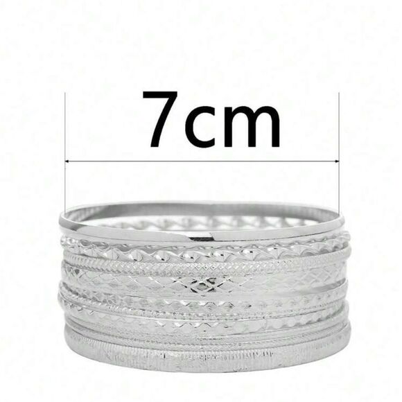 Ten Virtual Retro Multilayer Bangle Bracelet Set - Picture 5 of 6